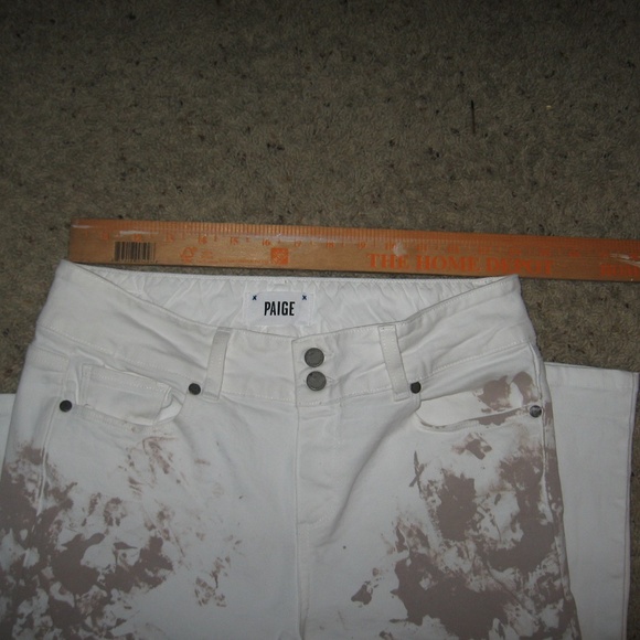 Paige Paint Splatter White Jeans - 29 - Picture 3 of 7